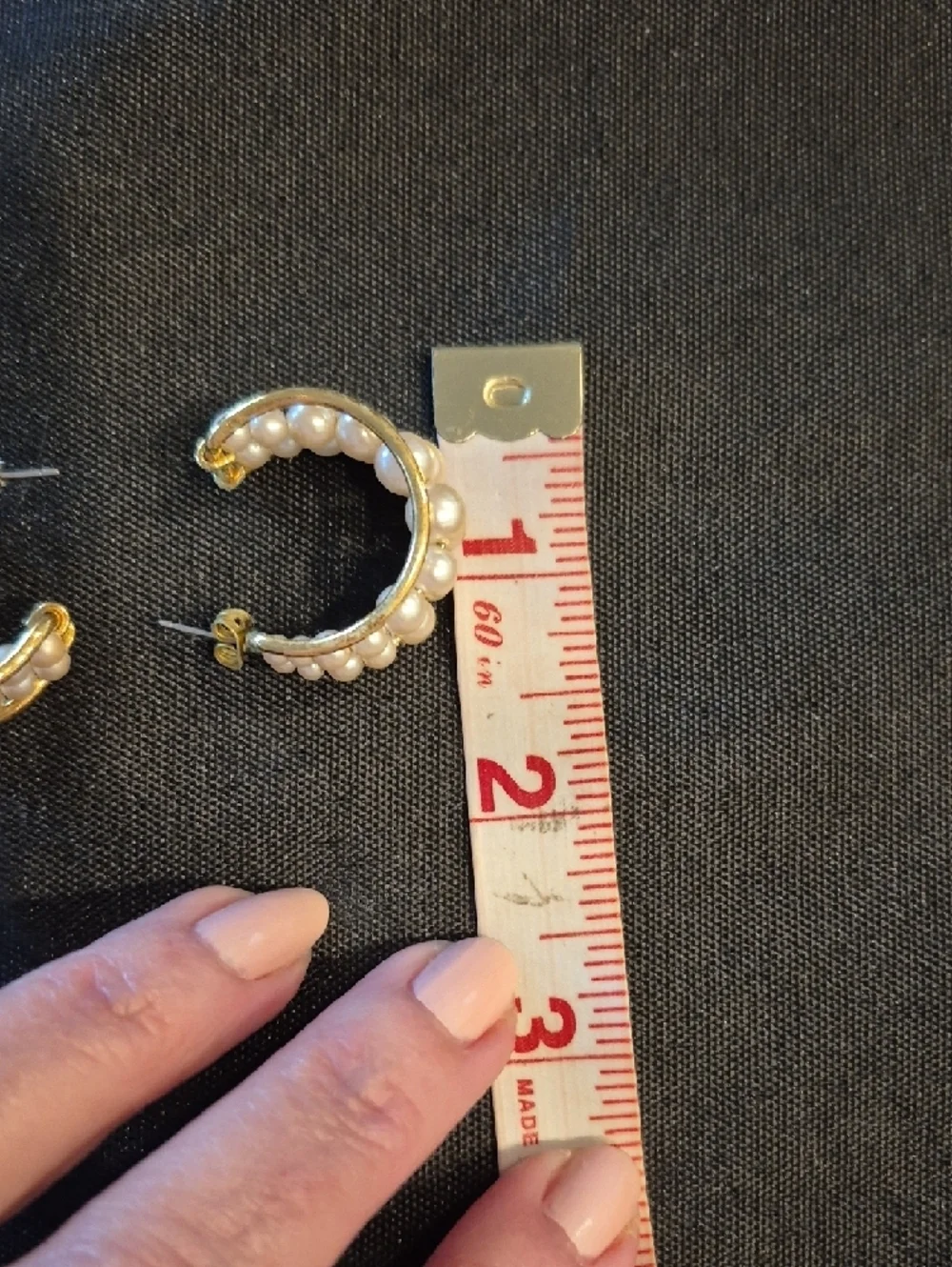 Caged Faux Pearl Cluster Gold-Tone Hoop Earrings